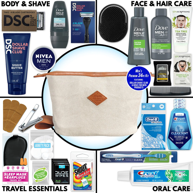 Men’s Super Premium 34 PC Travel Kit (bulk)